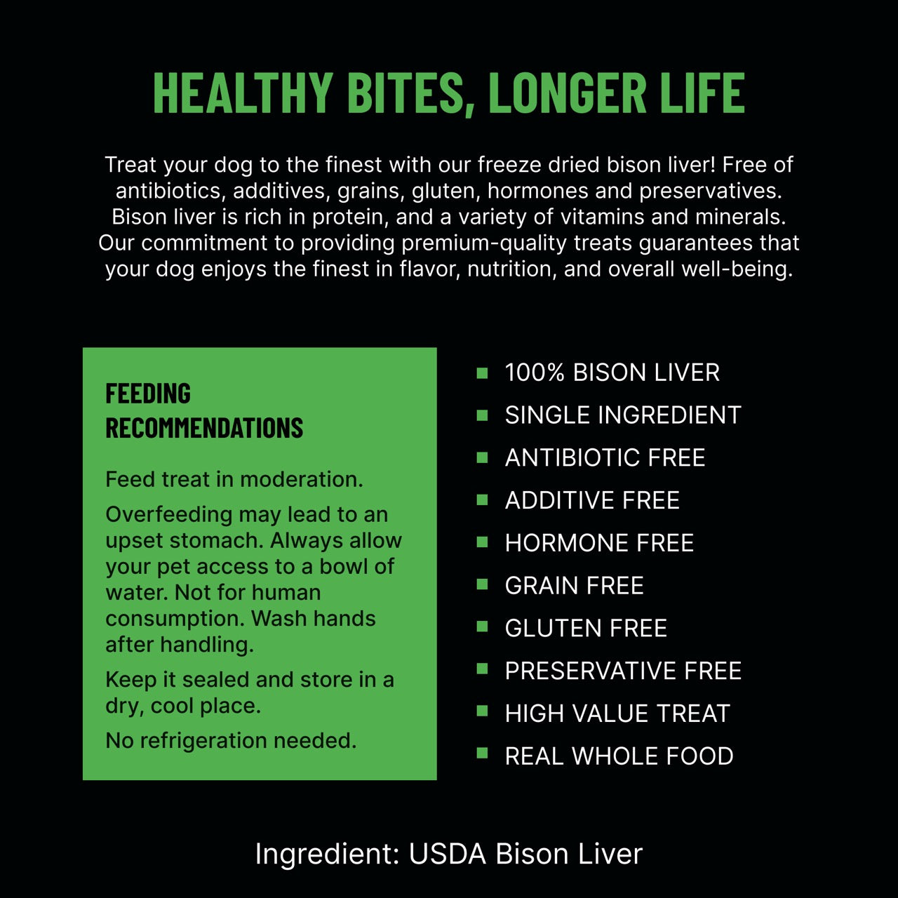 Freeze-Dried Bison Liver Dog Treats