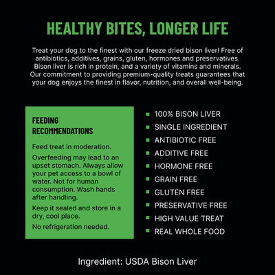 Freeze-Dried Bison Liver Dog Treats