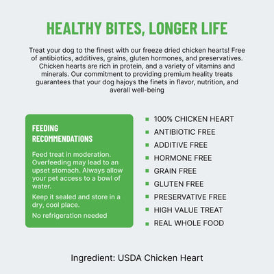 Freeze-Dried Chicken Heart Dog Treats
