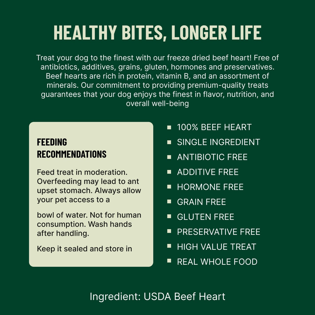 Freeze-Dried Beef Heart Dog Treats