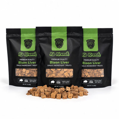 K9 Krunch Freeze-Dried Bison Liver Dog Treats 3-Pack