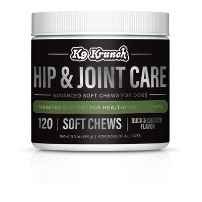 K9 Krunch Hip & Joint Care soft chews for dogs, 120 count, duck & chicken flavor